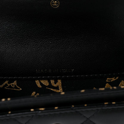 Chanel Lambskin Quilted Small Graffiti Compact Wallet Black 7 of 8