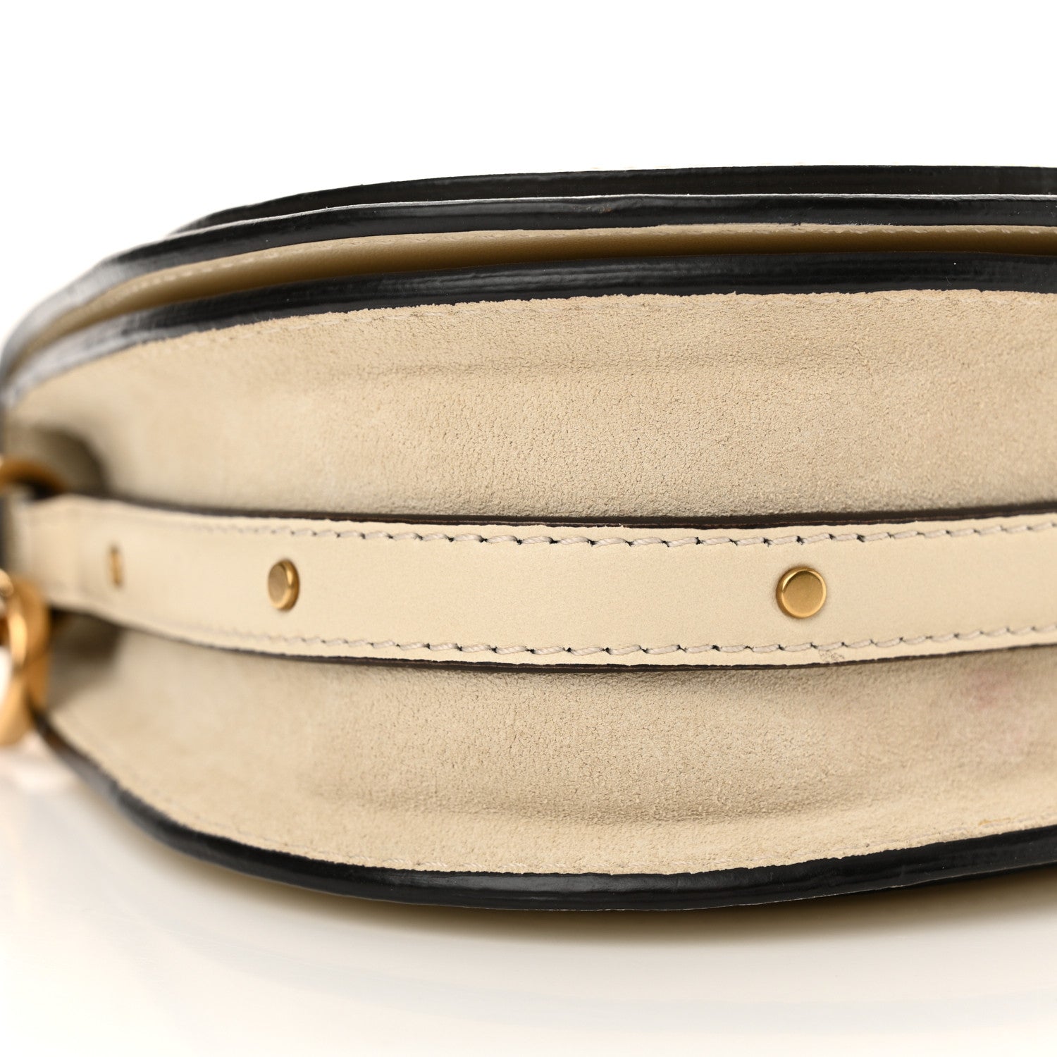 Chloe Calfskin Suede Small Nile Bracelet Bag Off White 9 of 13