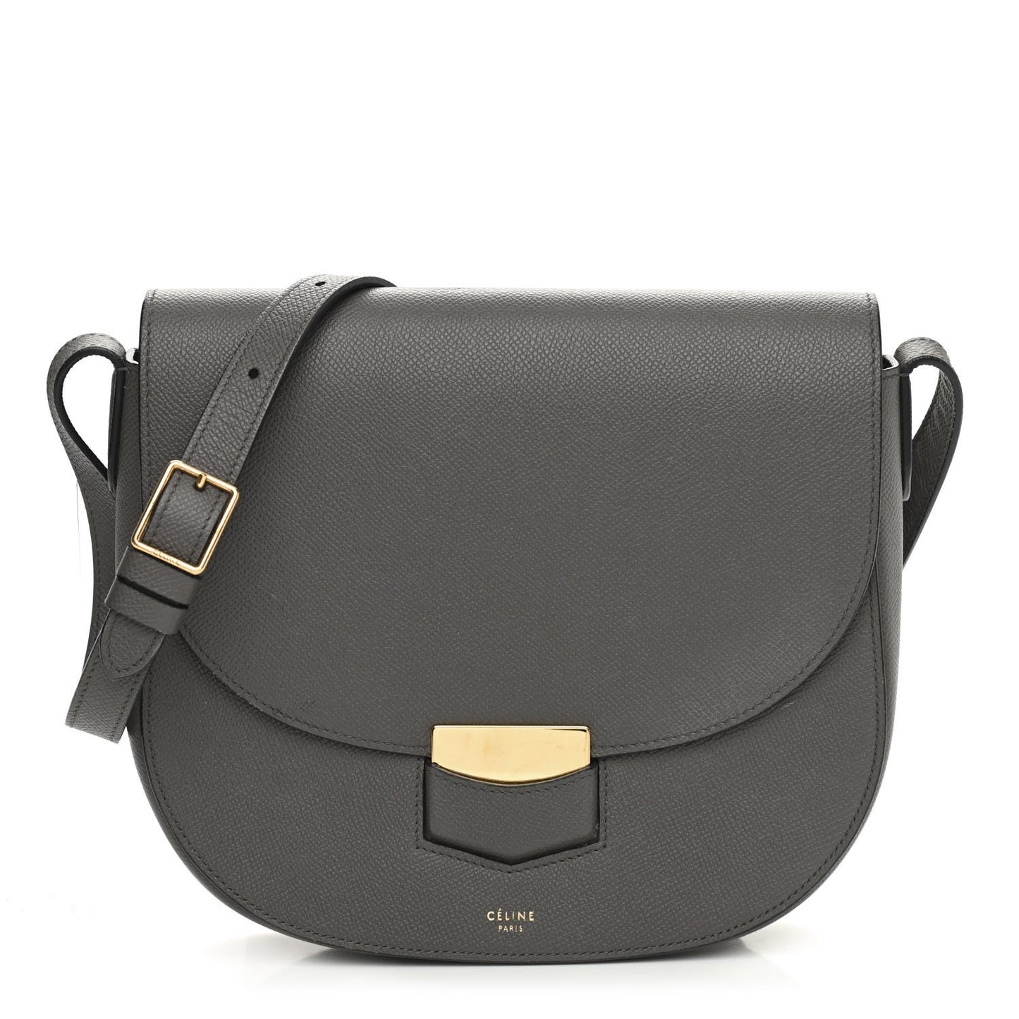 Grained Calfskin Medium Trotteur Grey