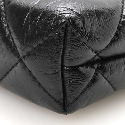 Chanel Shiny Aged Lambskin Quilted Kiss Lock Clutch With Chain Black 10 of 10