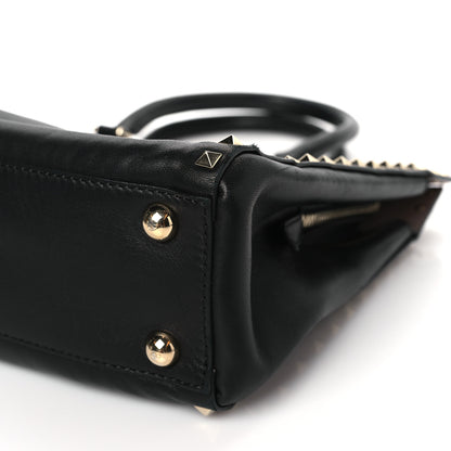 Valentino Garavani Vitello Small Rockstud Top Handle Tote Black 8 of 9
