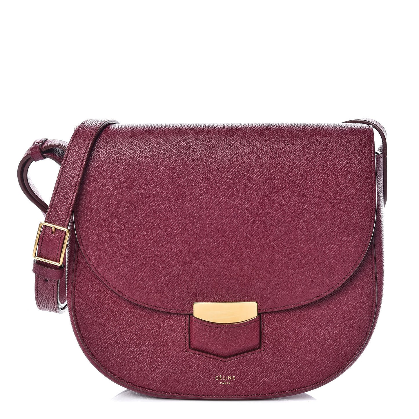 Grained Calfskin Medium Trotteur Plum