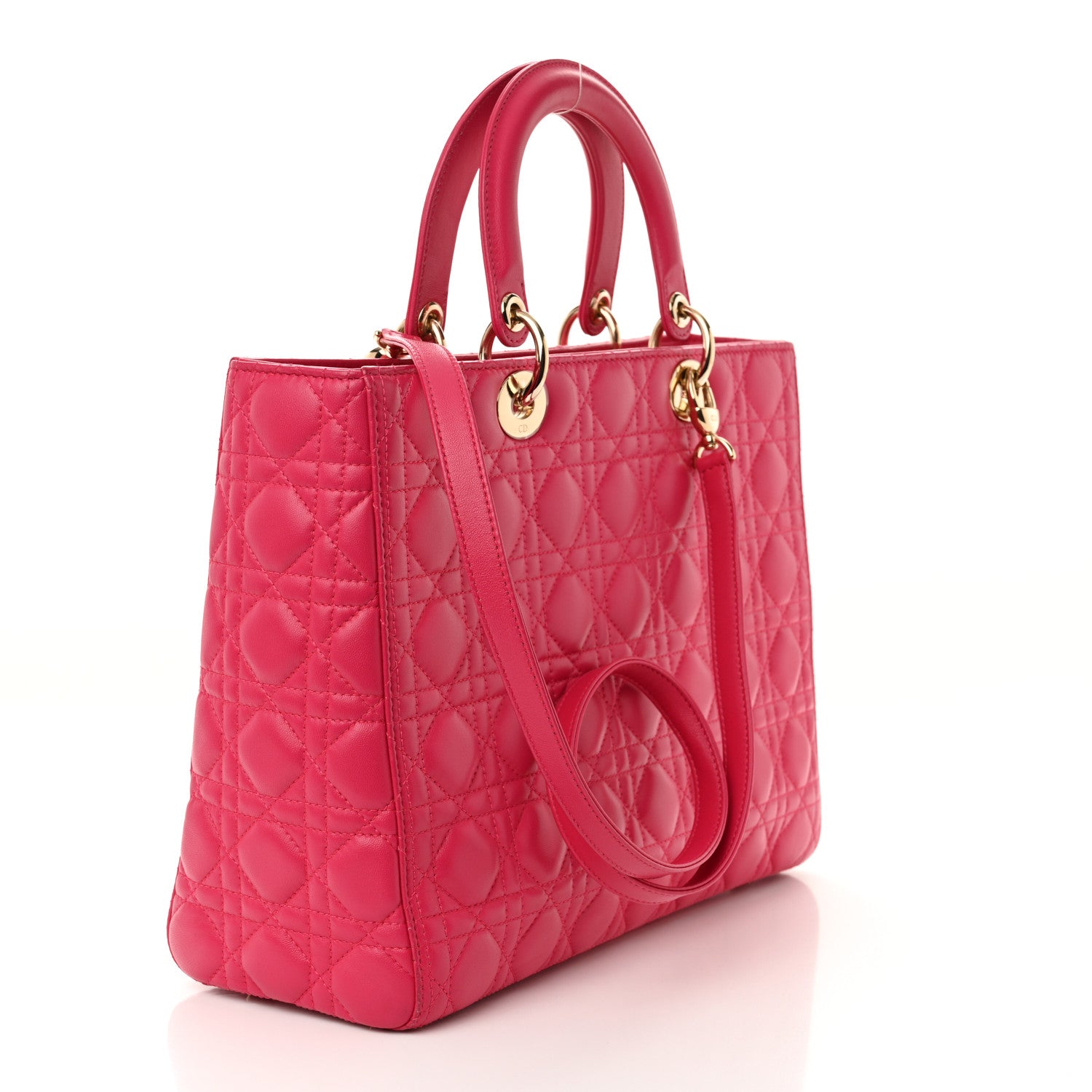 Christian Dior Lambskin Cannage Large Lady Dior Pink 3 of 11