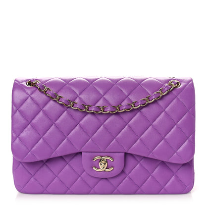 Chanel Caviar Quilted Jumbo Double Flap Purple 1 of 9