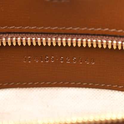 Gucci GG Supreme Monogram Textured Dollar Calfskin Web Medium Retro Interlocking G Vertical Tote Bag Beige Ebony Brown Sugar 7 of 10