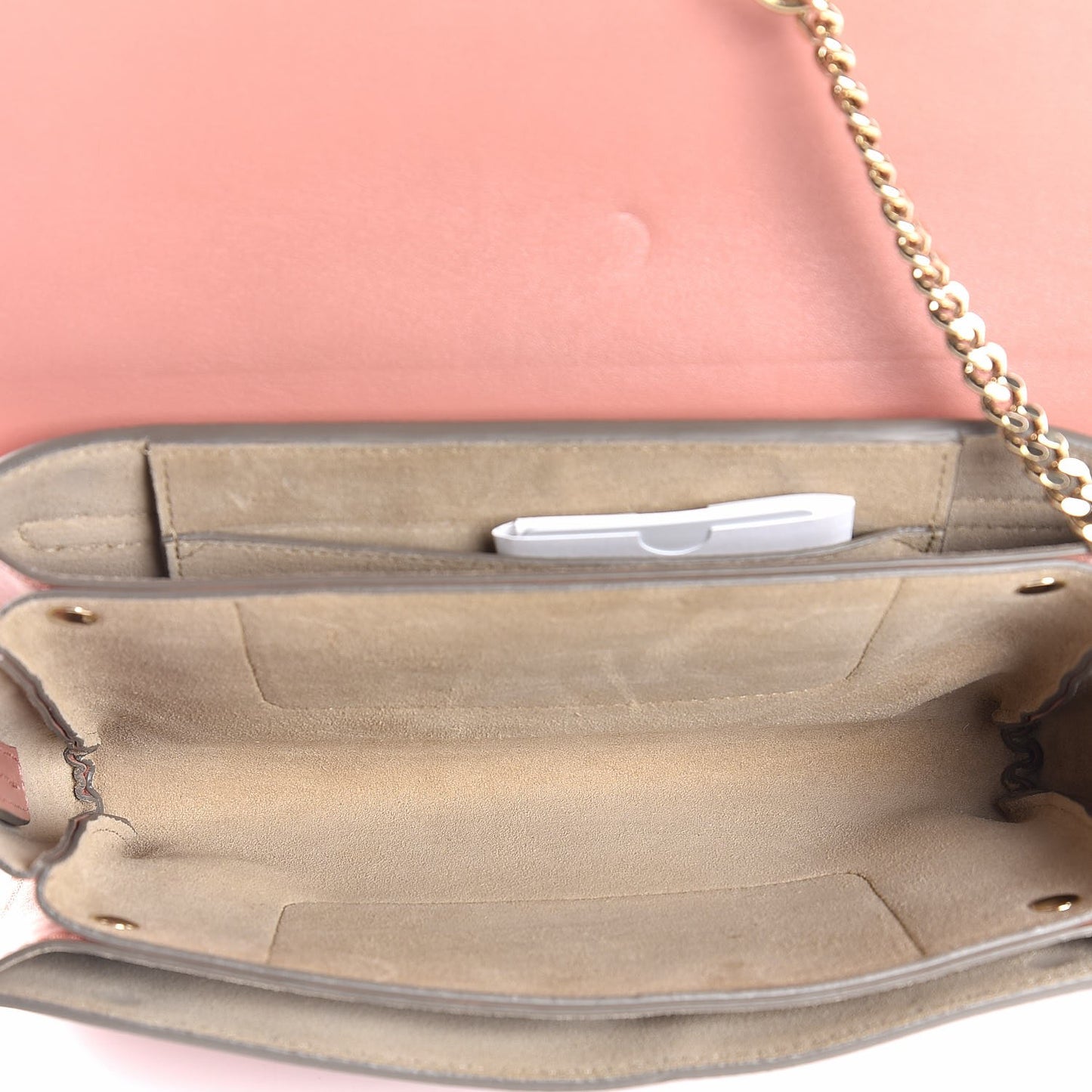Suede Calfskin Small Faye Shoulder Bag Blushy Pink