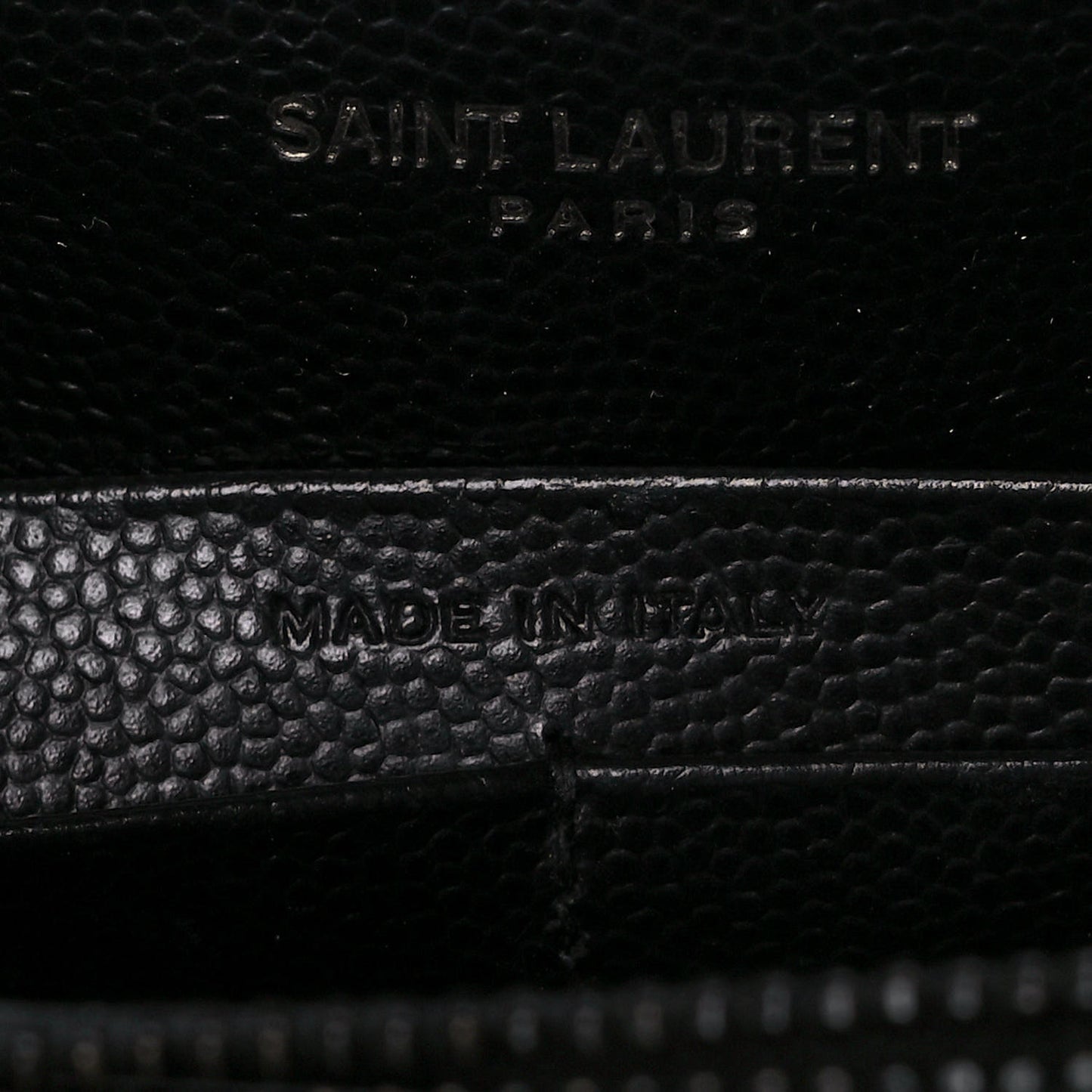 Grain De Poudre Matelasse Chevron Monogram Monochrome Envelope Chain Wallet Black