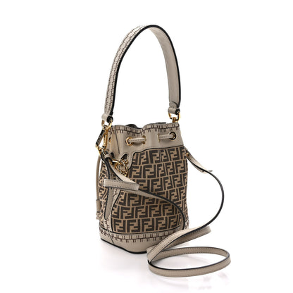 Fendi Suede Vitello Grace F is Fendi Micro FF Mini Mon Tresor Bucket Bag Nude Spring Maya 3 of 9