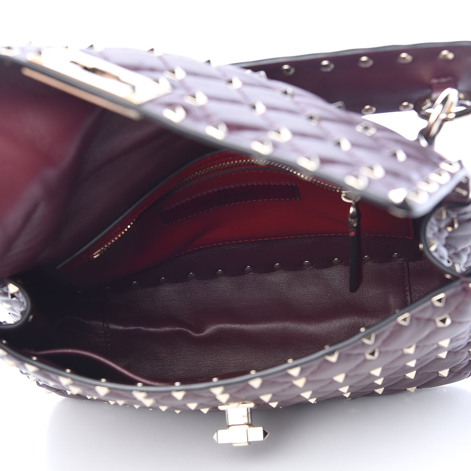 Valentino Garavani Nappa Medium Rockstud Spike Shoulder Bag Rubin 5 of 9