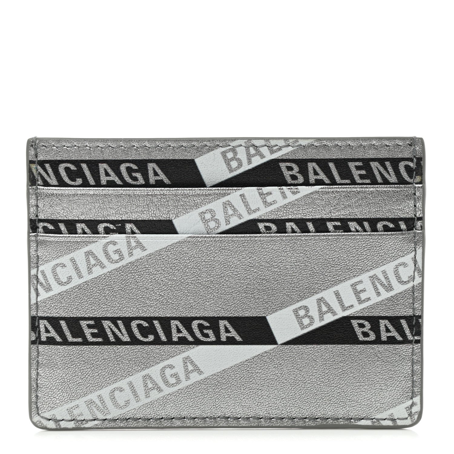 Balenciaga Metallic Calfskin Losange Monogram Everyday Multi Card Case Silver Black White 1 of 6