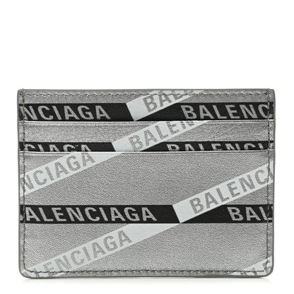 Balenciaga Metallic Calfskin Losange Monogram Everyday Multi Card Case Silver Black White 1 of 6