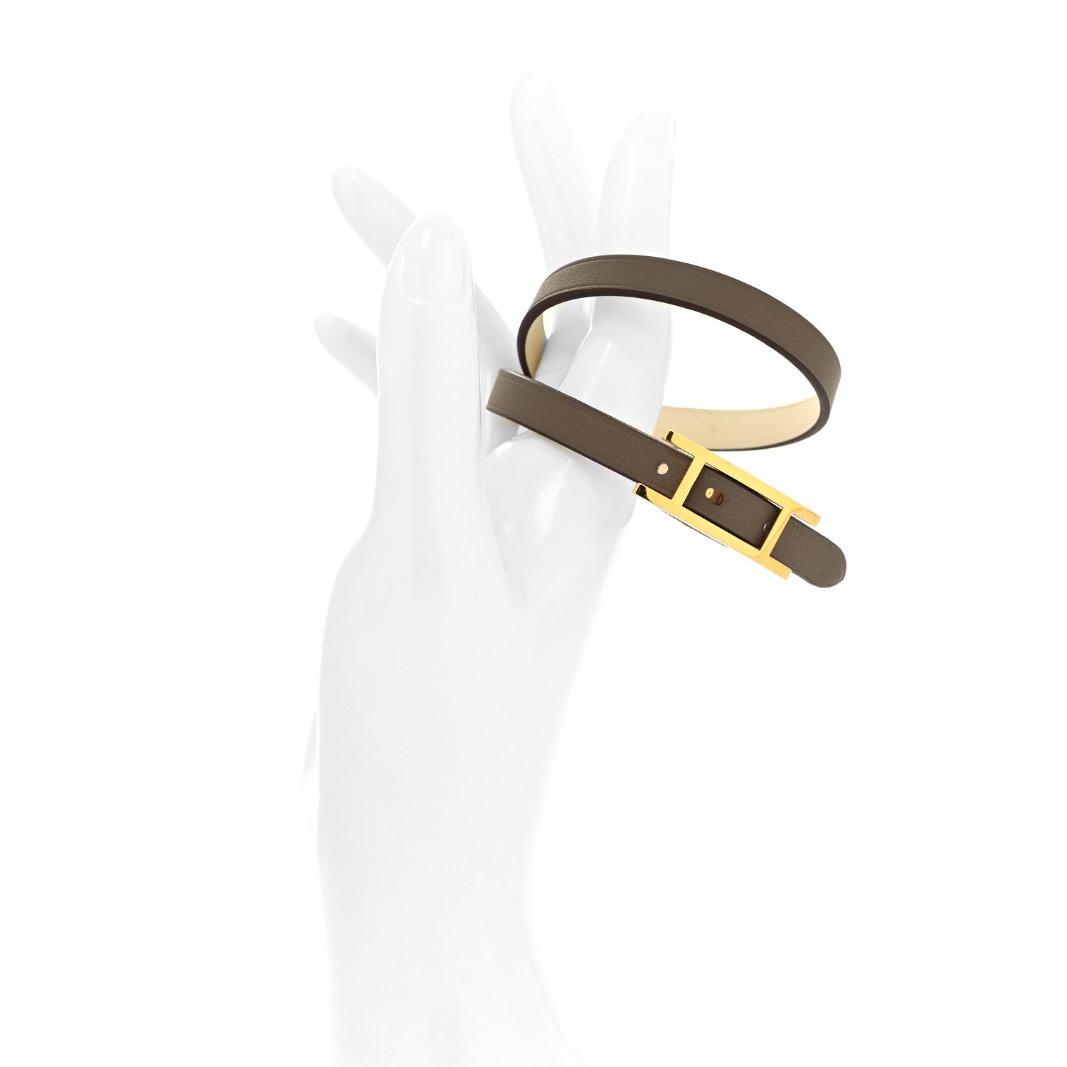 Hermes Swift Behapi Double Tour Bracelet T2 Etoupe Nata 2 of 4