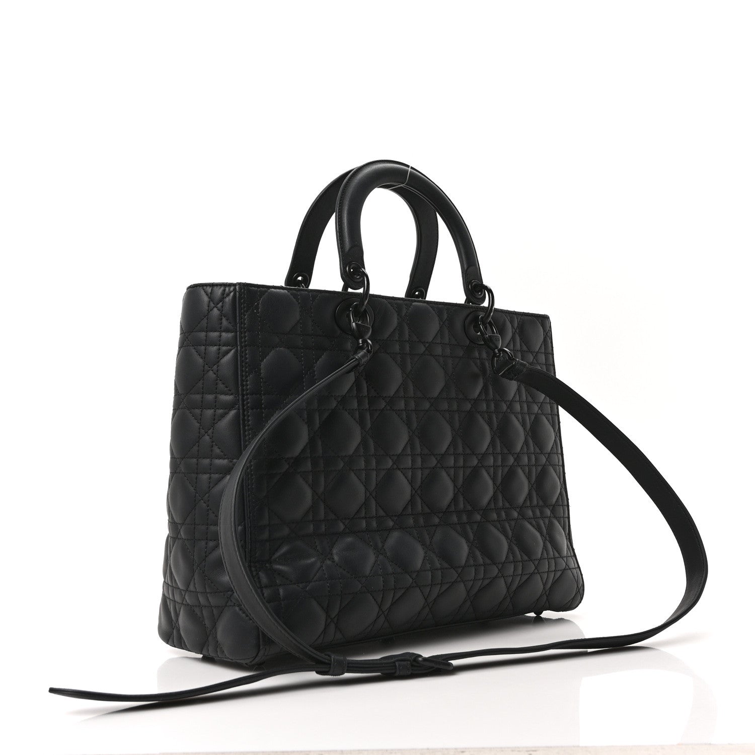Christian Dior Ultra Matte Calfskin Cannage Large Lady Dior Black 3 of 10