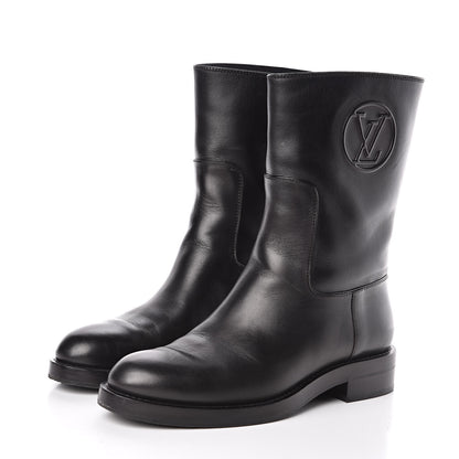 Louis Vuitton Calfskin Overdrive Flat Half Boots 37 Black 3 of 8