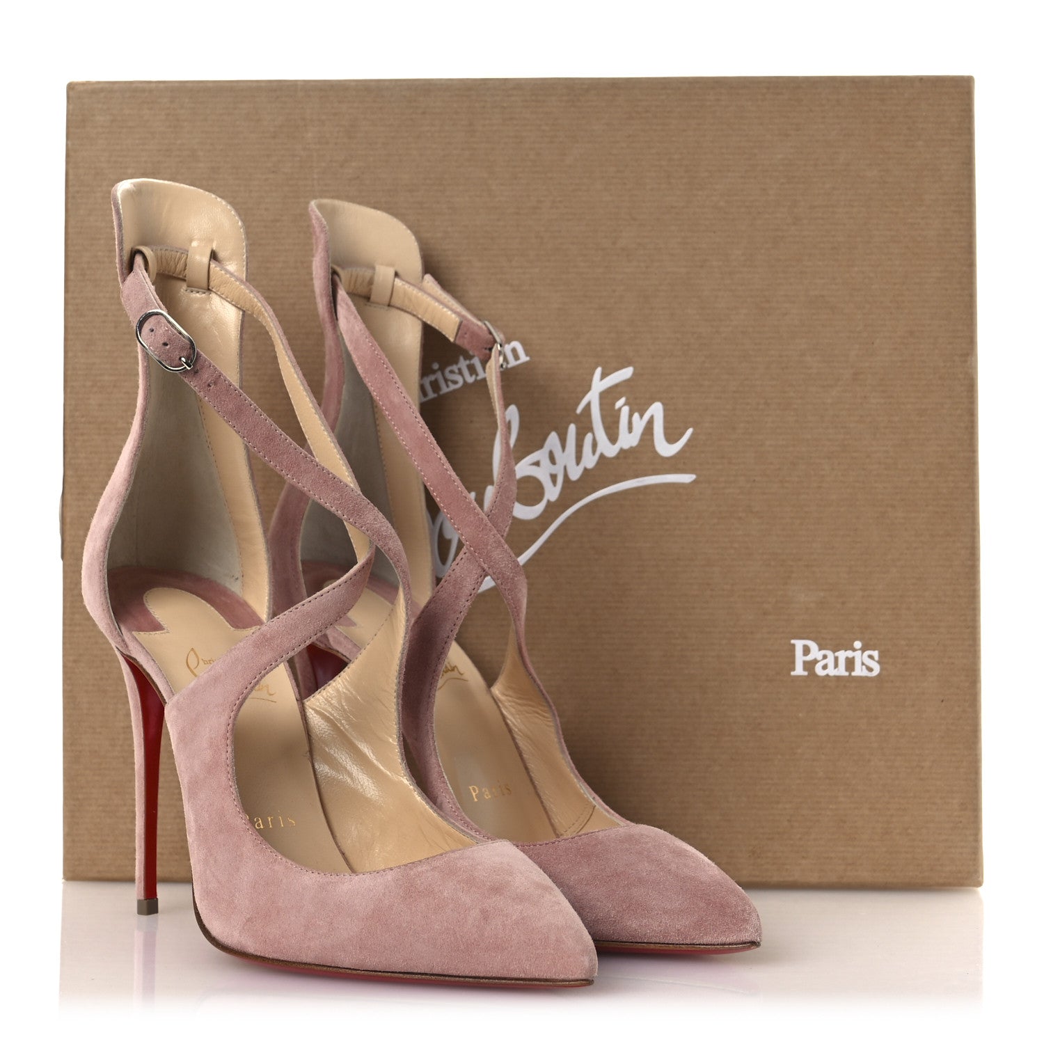 Christian Louboutin Veau Velours Marlenarock 100 Pumps 38 Ronsard 11 of 11