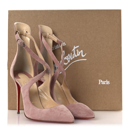 Christian Louboutin Veau Velours Marlenarock 100 Pumps 38 Ronsard 11 of 11