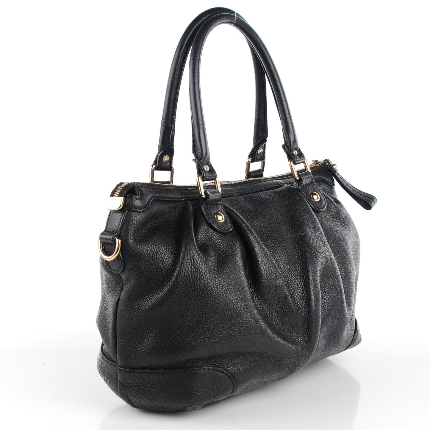 Calfskin Medium Sukey Top Handle Bag Black