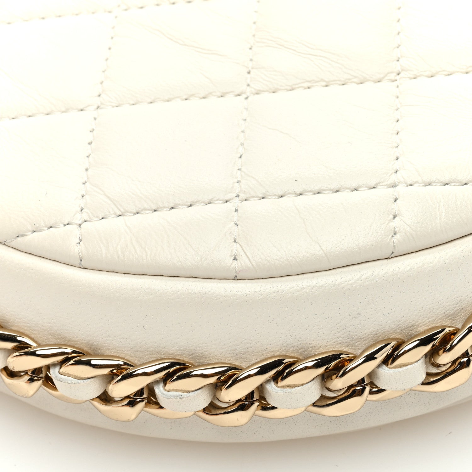 Chanel Lambskin Quilted Chain Around Pouch White 11 of 13