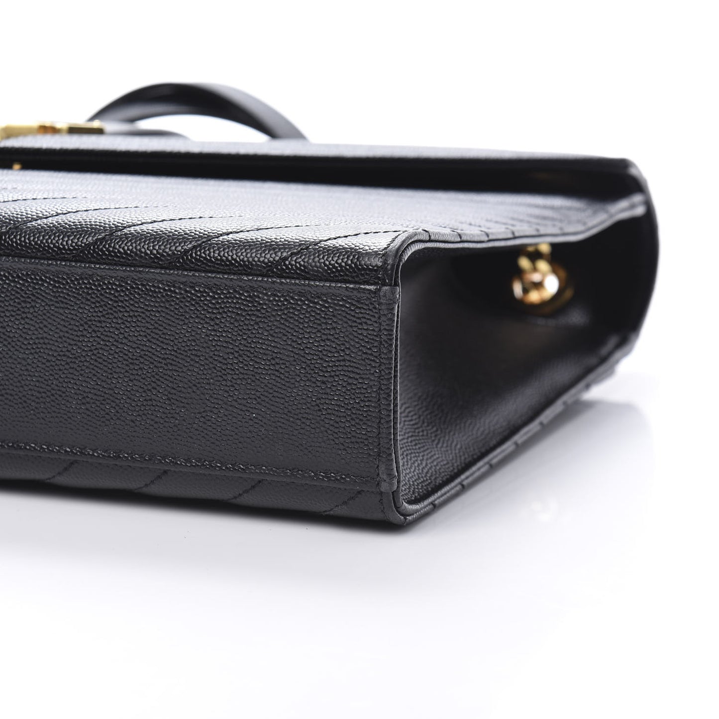 Grain De Poudre Matelasse Chevron Large Monogram Satchel Black