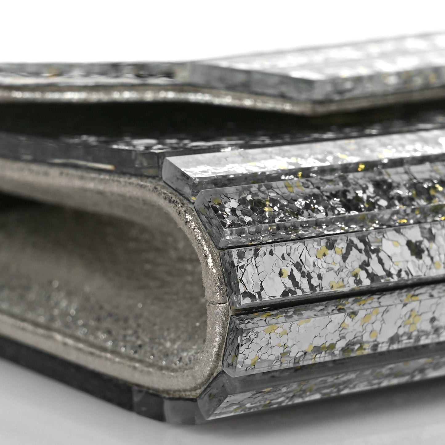 Acrylic Coarse Glitter Micro Candy Clutch Champagne