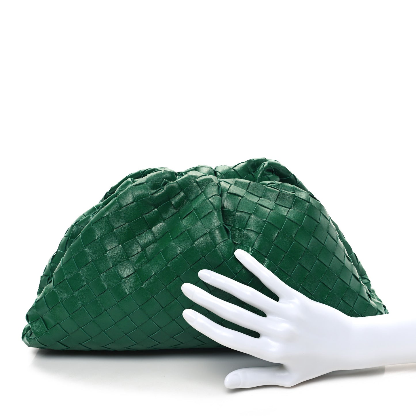 Nappa Maxi Intrecciato The Pouch Oversized Clutch Racing Green