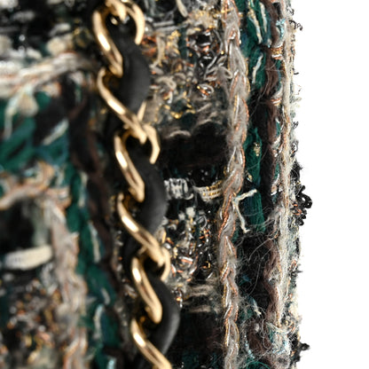 Chanel Tweed Braid Medium Flap Turquoise Multicolor 11 of 11