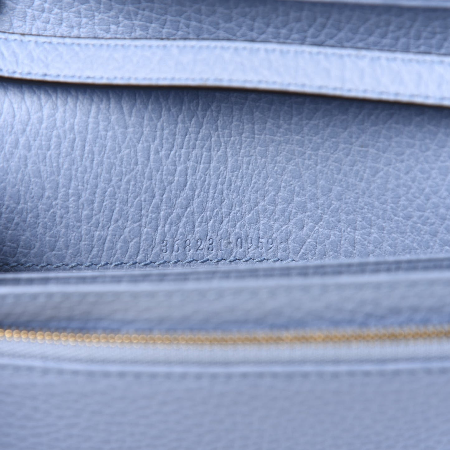 Dollar Calfskin Mini Swing Wallet Bag Mineral Blue