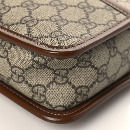 Gucci GG Supreme Monogram Textured Calfskin Retro Interlocking G Travel Pouch Beige Ebony Brown Sugar 9 of 9