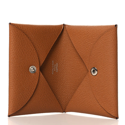 Hermes Epsom Calvi Card Case Gold 5 of 7