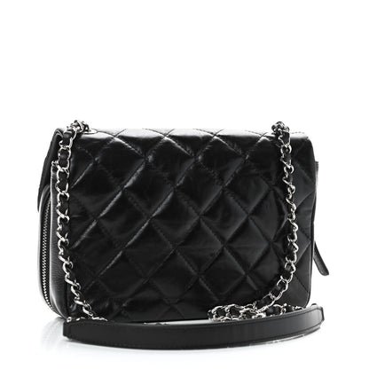 Chanel Aged Calfskin Quilted Express Zip Around Flap Black 2 of 4