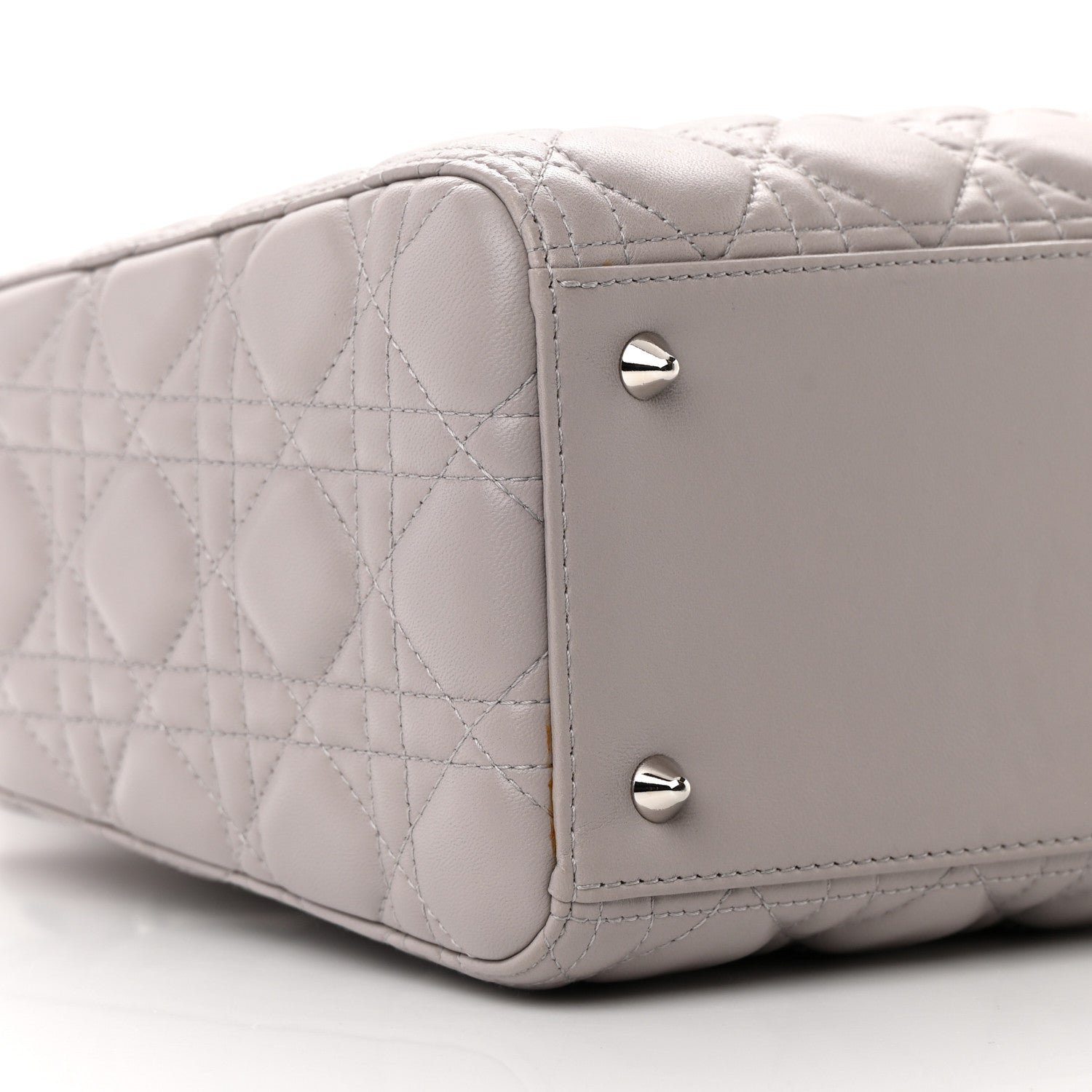 Christian Dior Lambskin Cannage Medium Lady Dior Grey 9 of 18
