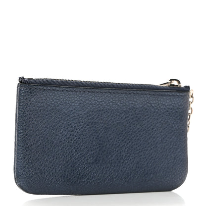Louis Vuitton LOUIS VUITTON Metallic Empreinte Monogram Giant Key Pouch Navy Nacre 3 of 7