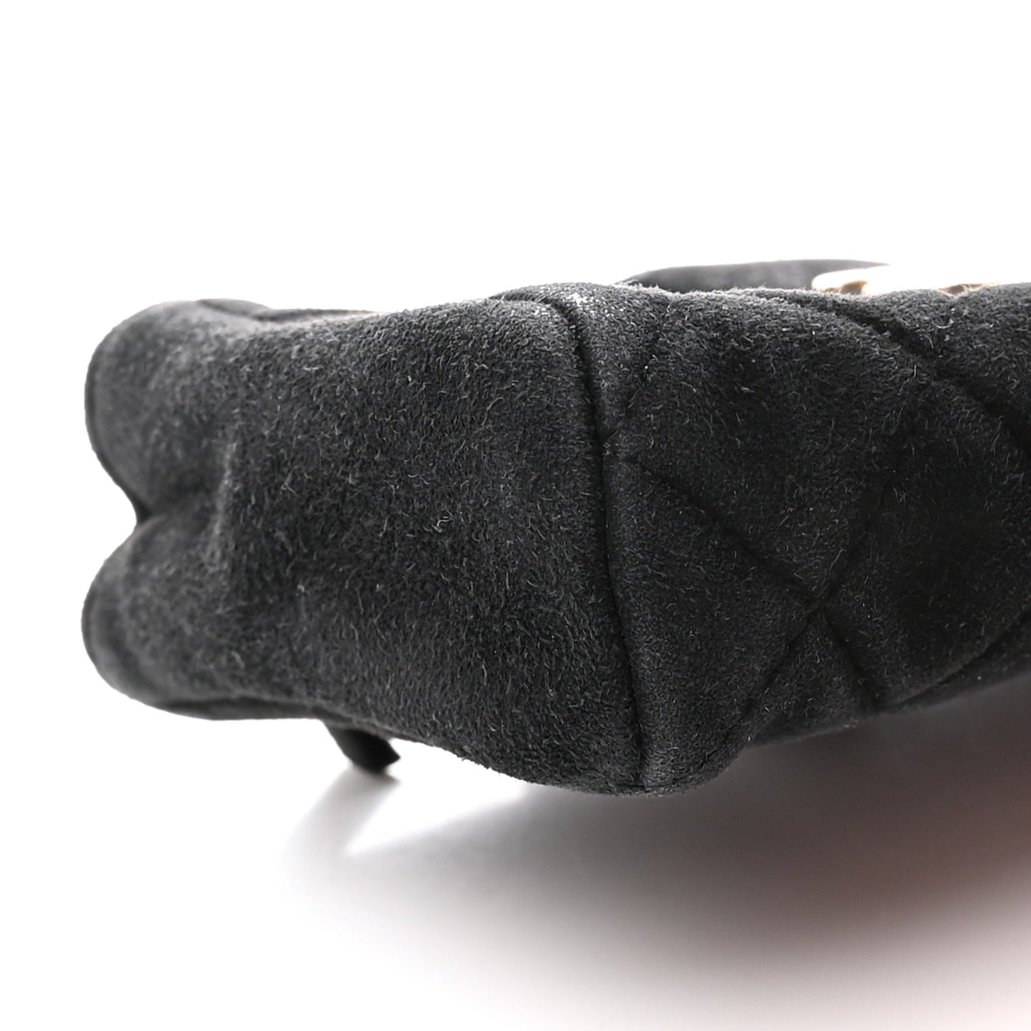 Suede Quilted Mini Phone Holder Clutch Black