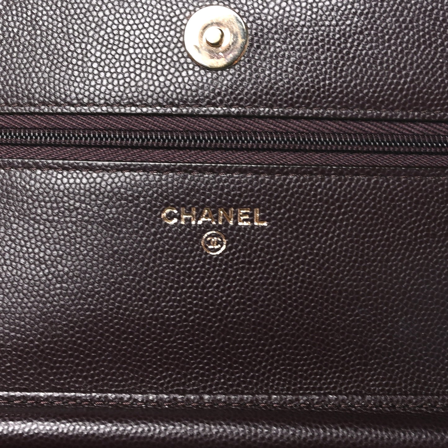 Caviar Quilted Wallet on Chain WOC Dark Brown
