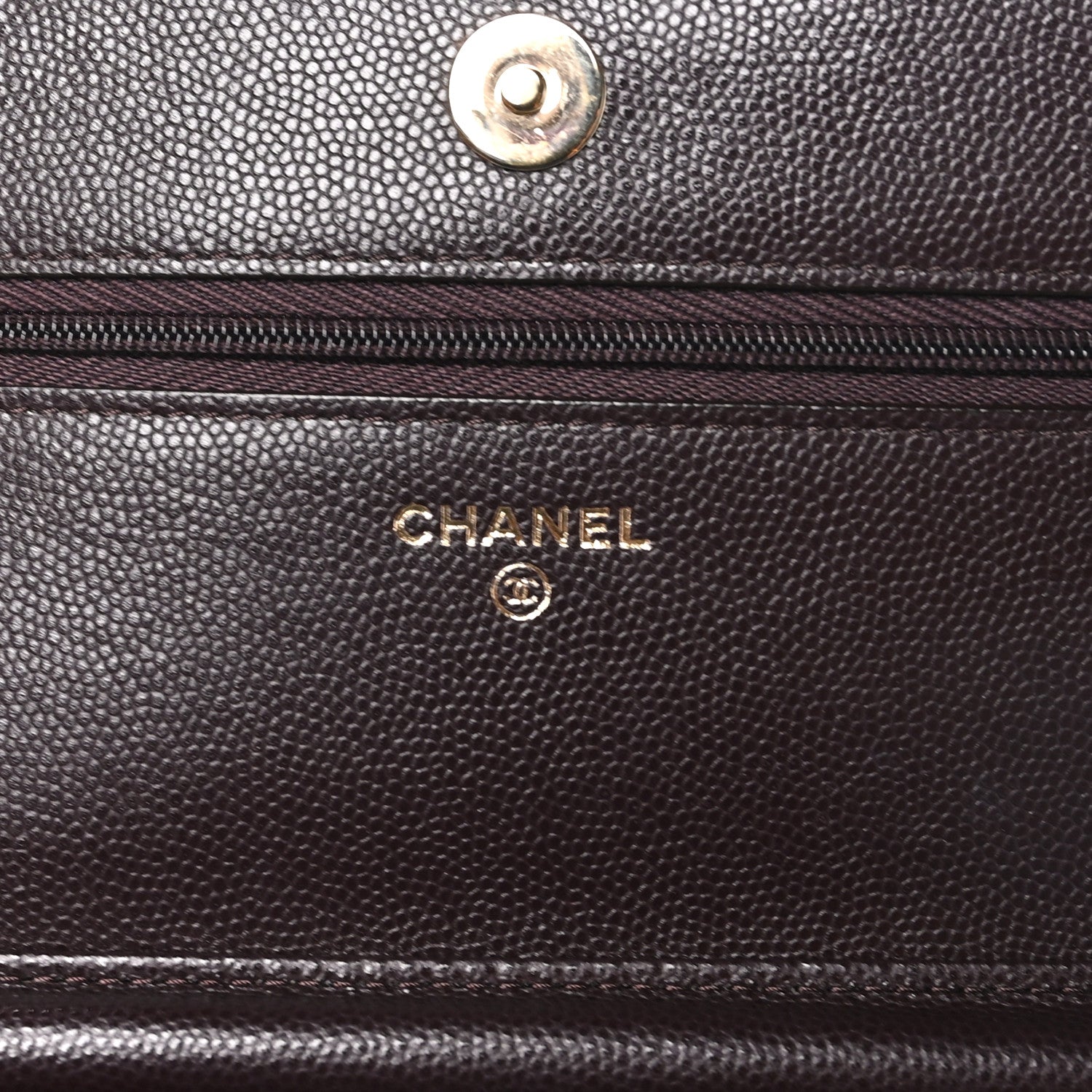 Chanel Caviar Quilted Wallet on Chain WOC Dark Brown 5 of 9