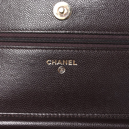 Chanel Caviar Quilted Wallet on Chain WOC Dark Brown 5 of 9