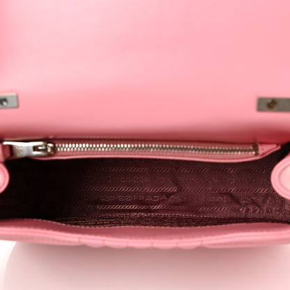 Prada Soft Calfskin Impunture Diagramme Flap Top Handle Bag Begonia 4 of 8