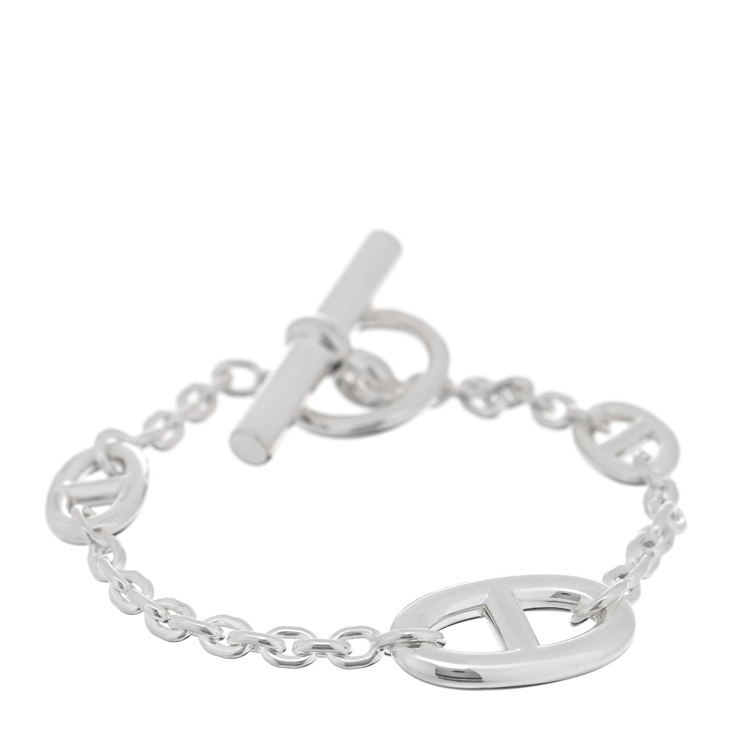 Hermes Sterling Silver Farandole Bracelet LG 1 of 4