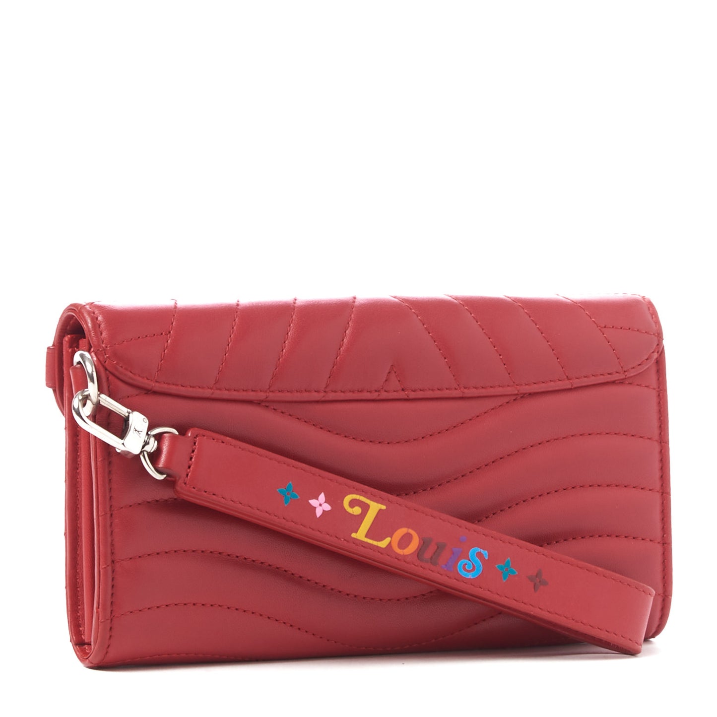 Calfskin New Wave Long Wallet Rouge