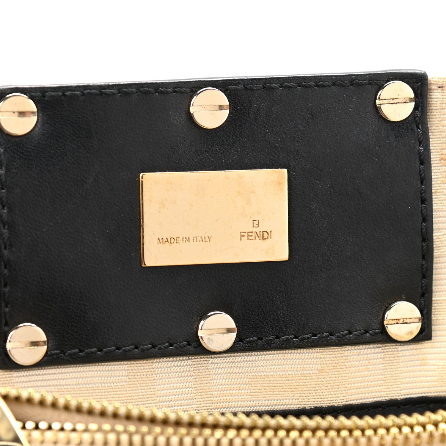 Fendi Zucca Mia Tote Beige Black 7 of 16