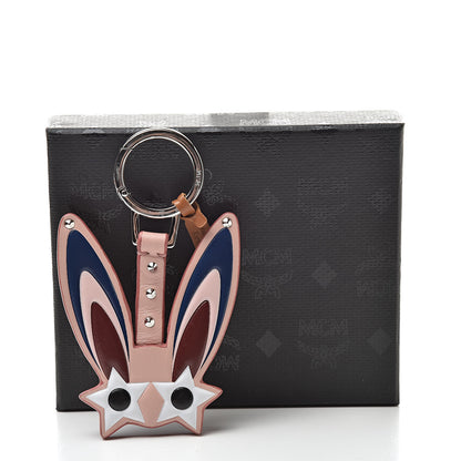 MCM Visetos Calfskin Rabbit Key Ring Pink 5 of 5