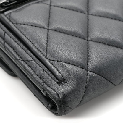 Chanel Lambskin Quilted Compact Flap Wallet So Black 9 of 11