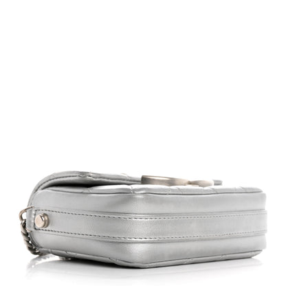 Chanel Metallic Lambskin Quilted Mini Giant CC Flap Argent 4 of 13