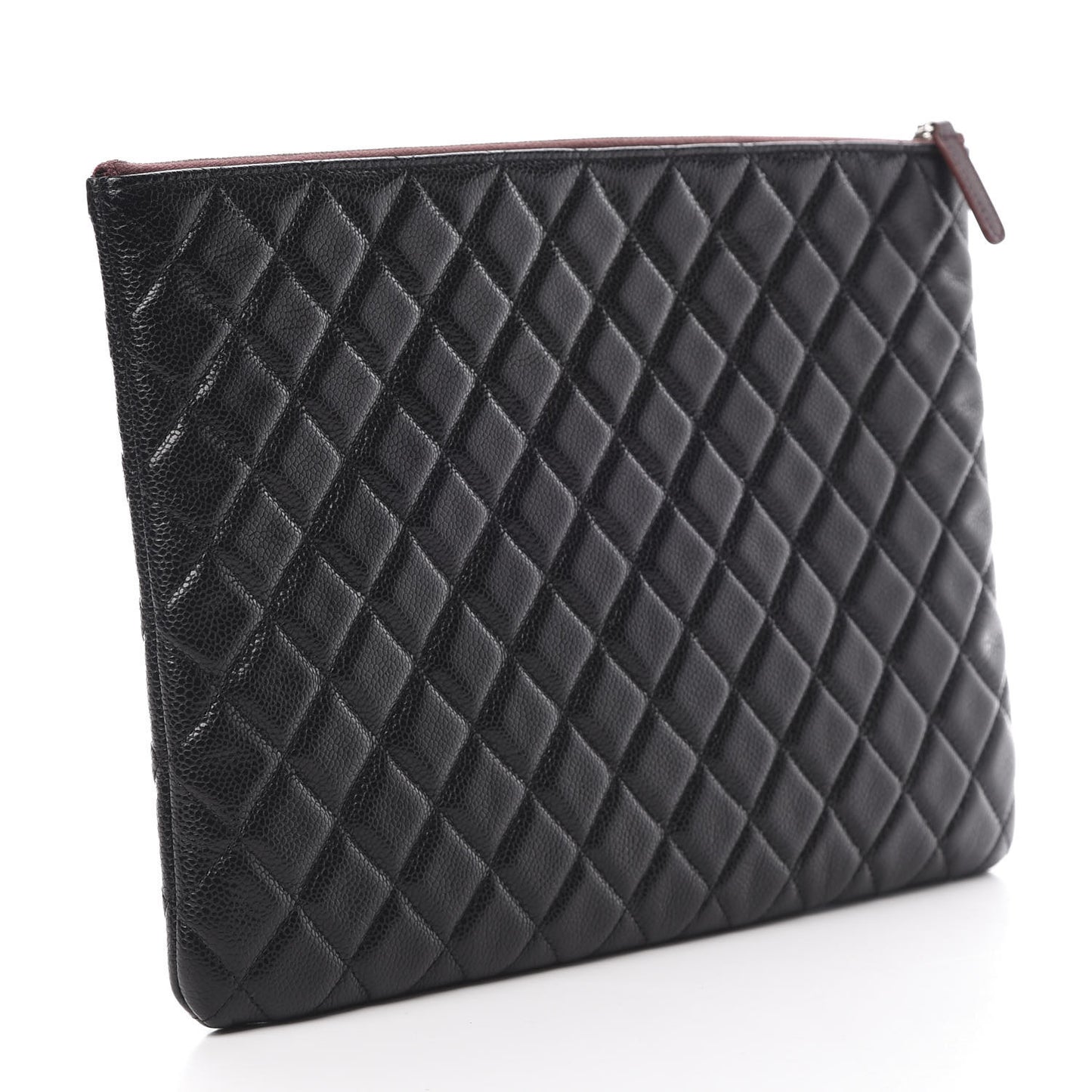 Caviar Quilted Large Cosmetic Case Black