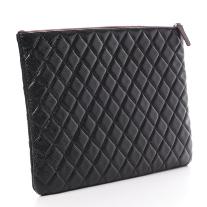 Chanel Caviar Quilted Large Cosmetic Case Black 3 of 8