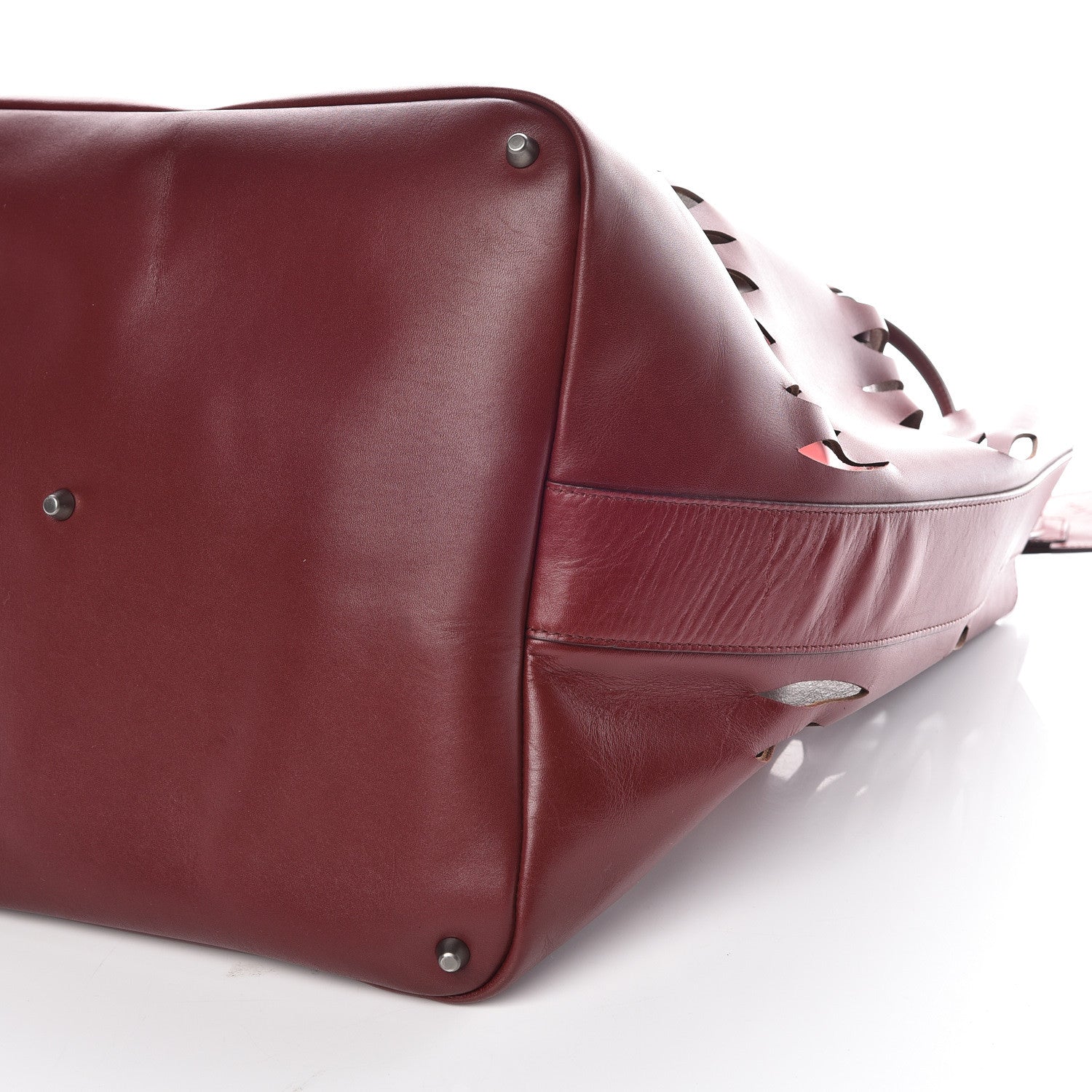 Alaia Calfskin Oval Laser Cut Out Tote Pourpre 9 of 9