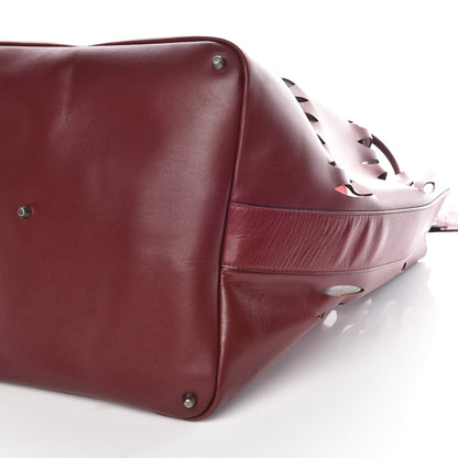 Alaia Calfskin Oval Laser Cut Out Tote Pourpre 9 of 9