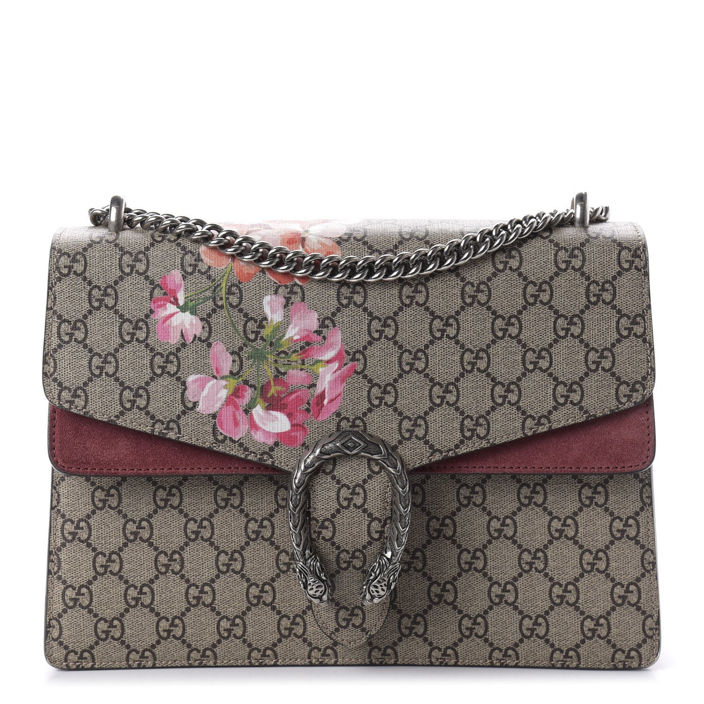 GG Supreme Monogram Blooms Medium Dionysus Shoulder Bag Beige Multicolor Dry Rose