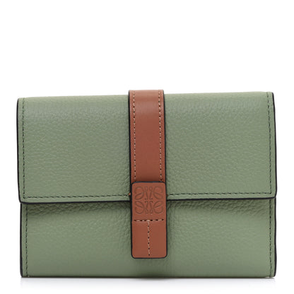 Loewe Grained Calfskin Small Vertical Wallet Rosemary Tan 1 of 9