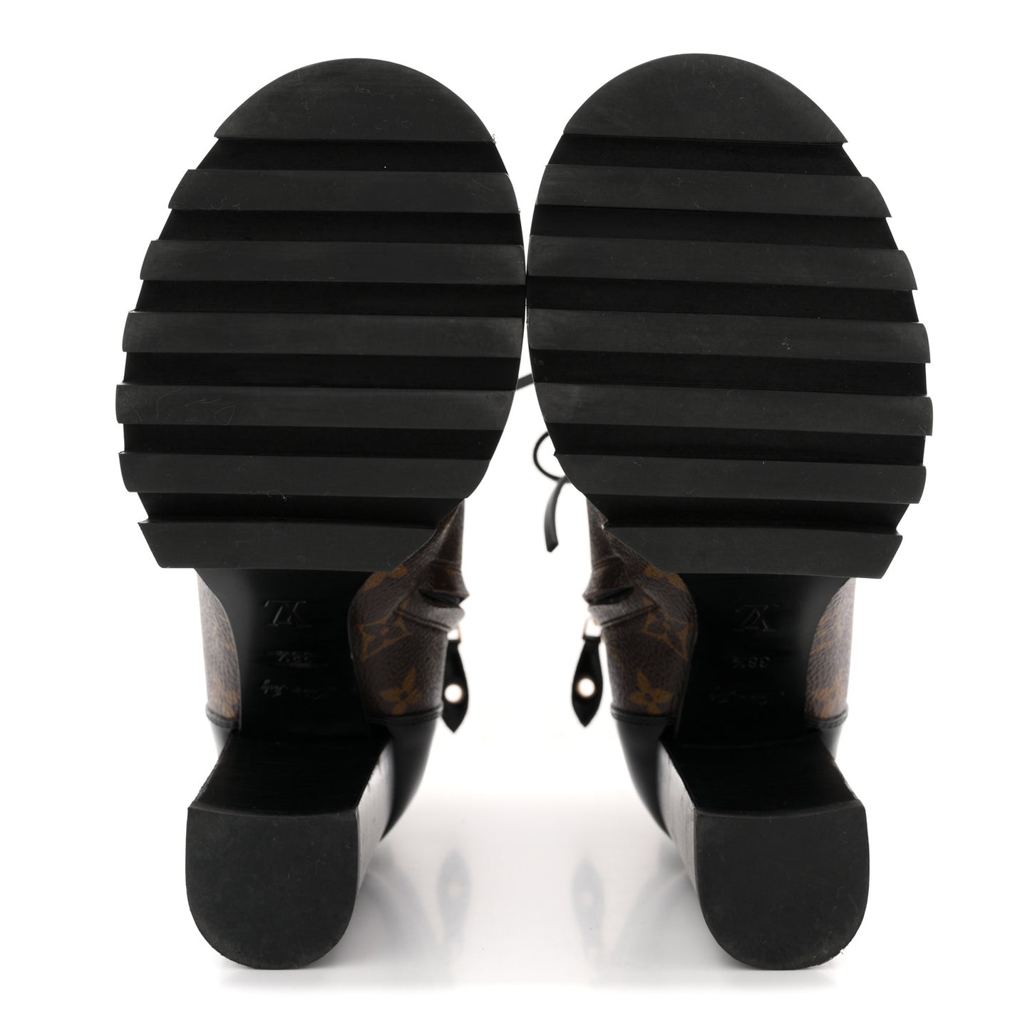 Patent Calfskin Monogram Star Trail Ankle Boots 38.5 Black